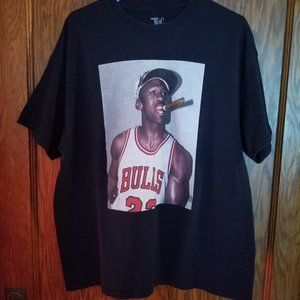 VTG Jordan THC Cigar Tee BlackiBasketball Finals Summer Mike Tee Shirt Sports
